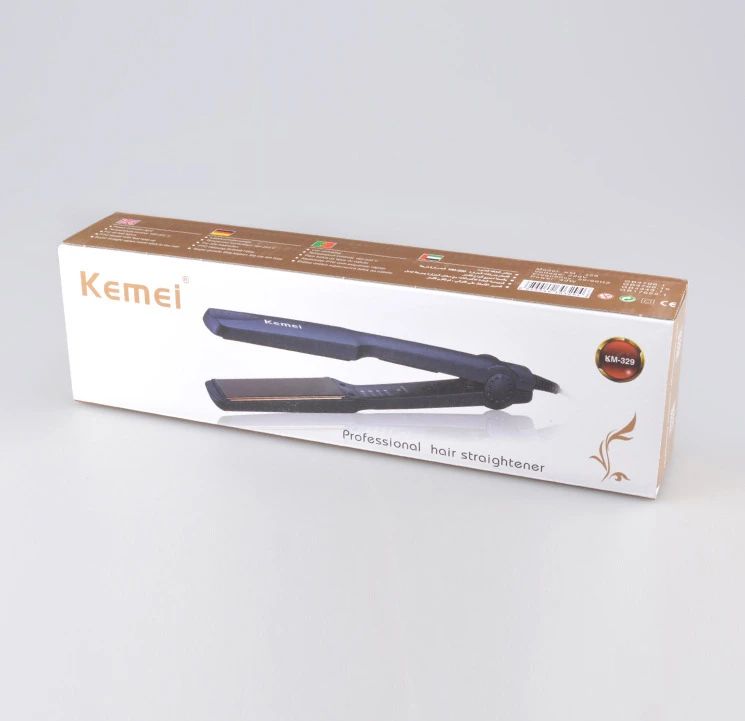 Kemei KM-329 Professional Hair Straightener With Temperature Control- For Women