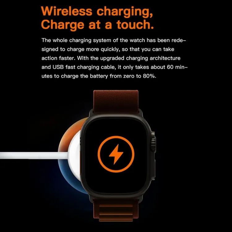 T800Ultra Smart Watch Series Bluetooth Call Smartwatch With Ocean Strap Wireless Charging Best Battery Timing