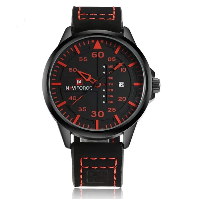 NAVIFORCE Waterproof Military Sport Quartz Men Watches With Leather Strap