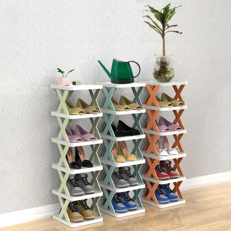 6 Layer X Shap Stackable Shoe Rack Shoe Stand Support Home Door Entrance Shoes Rack Space Saving Cabinet Shoe Storage Organizer