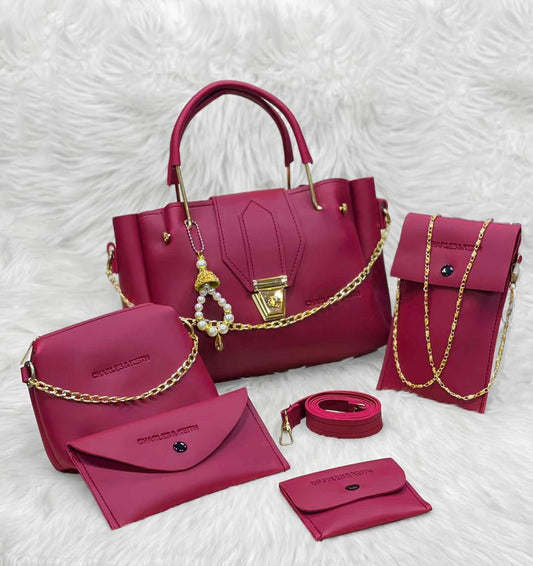 5 Pcs PU Leather Women Handbag