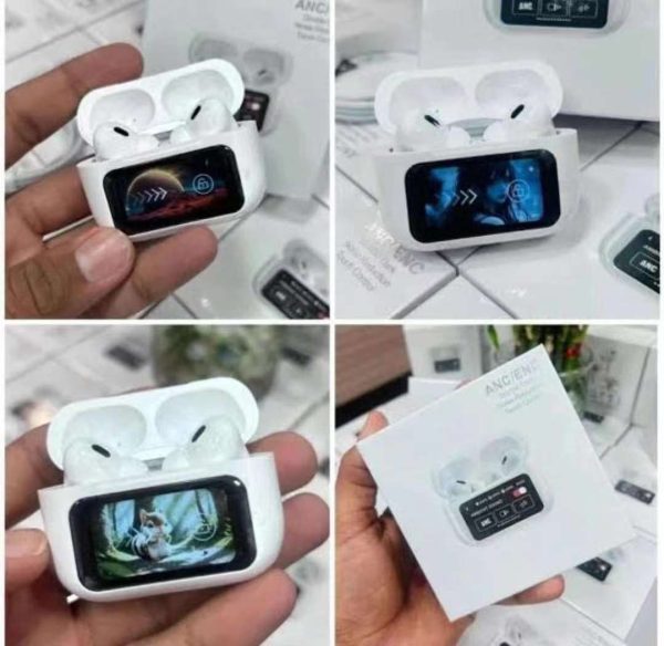 A9 Pro Black & White Airpods Anc With App | Screen Airpods | Bt 5.4 Version