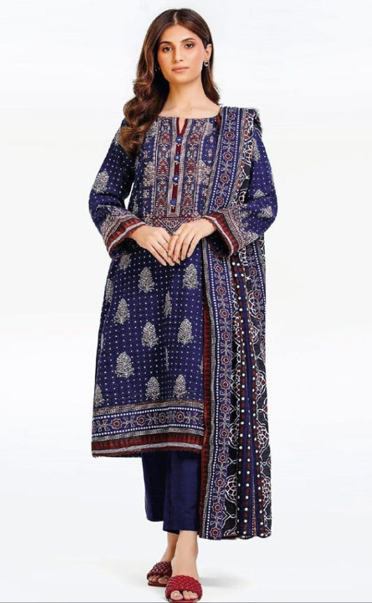 Edenrobe Lawn Lawn | Unstitched Collection 3 Pieces Casual Wear| Summer 24