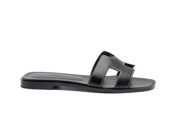 H-style Flat Sandal For Girls Womens – Black