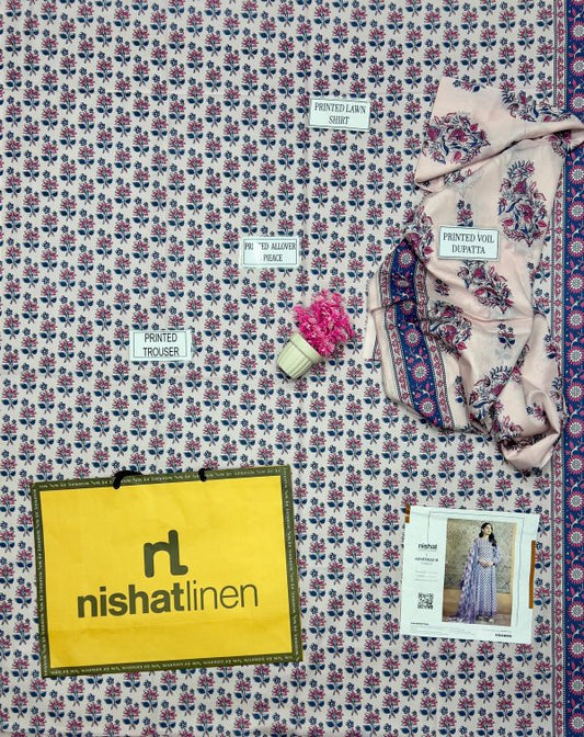 Nishat Lawn Lawn | Unstitched Collection 3 Pieces Casual Wear| Summer 24