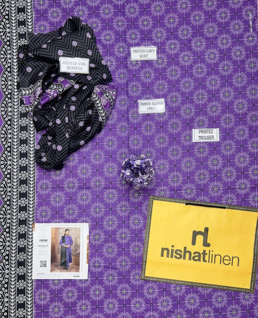 Nishat Lawn Lawn | Unstitched Collection 3 Pieces Casual Wear| Summer 24