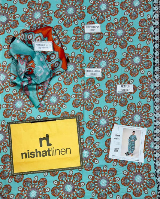 Nishat Lawn Lawn | Unstitched Collection 3 Pieces Casual Wear| Summer 24