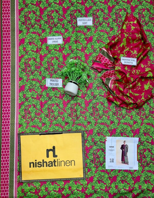 Nishat Lawn Lawn | Unstitched Collection 3 Pieces Casual Wear| Summer 24