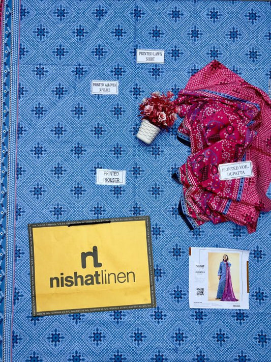 Nishat Lawn Lawn | Unstitched Collection 3 Pieces Casual Wear| Summer 24